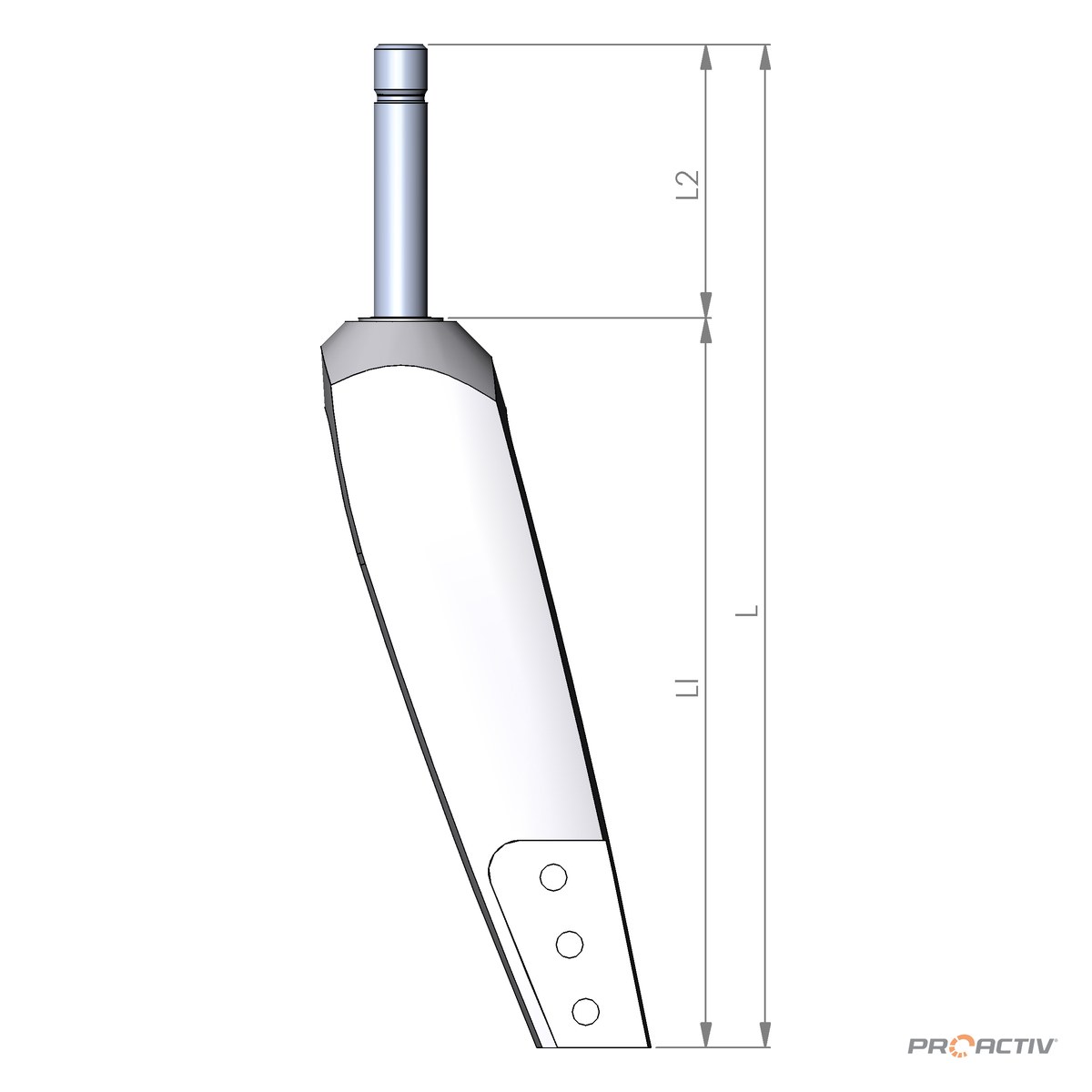 PRO ACTIV Ersatzteil – Lenkradgabel Größe 2 HD L1 160mm