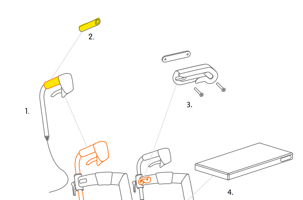 Rollz Schwarzer Schaumstoffgriff - je Stück für Rollz Motion