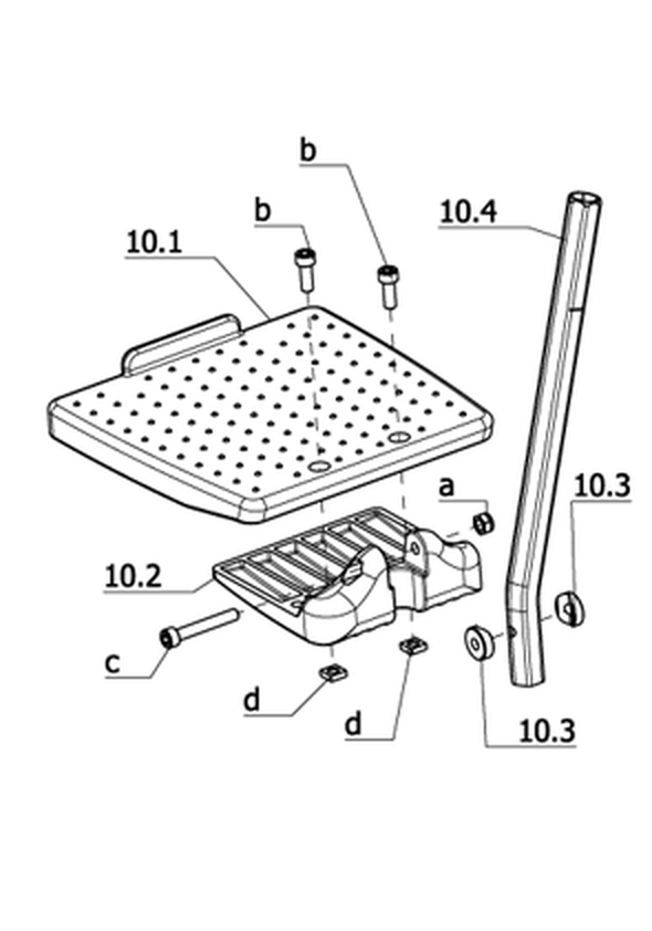 Unterschenkellänge kurz – Fußplatten Kunststoff geteilt, tiefenverstellbar (Code 128-806)