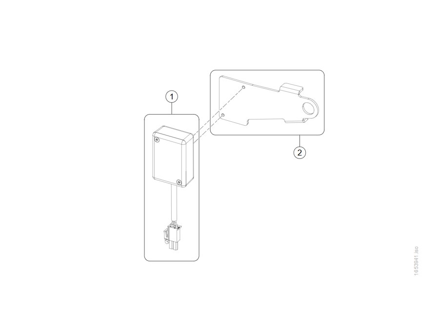 Explosionszeichnung (Slow-Stop-Sensor & Holder (Max Seat)) – Invacare Bora Classic/Refresh (bis 12/2019)