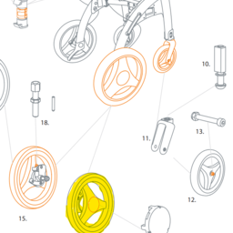 Rollz Hinterrad mit Trommelbremse rechts für Rollz Motion Performance