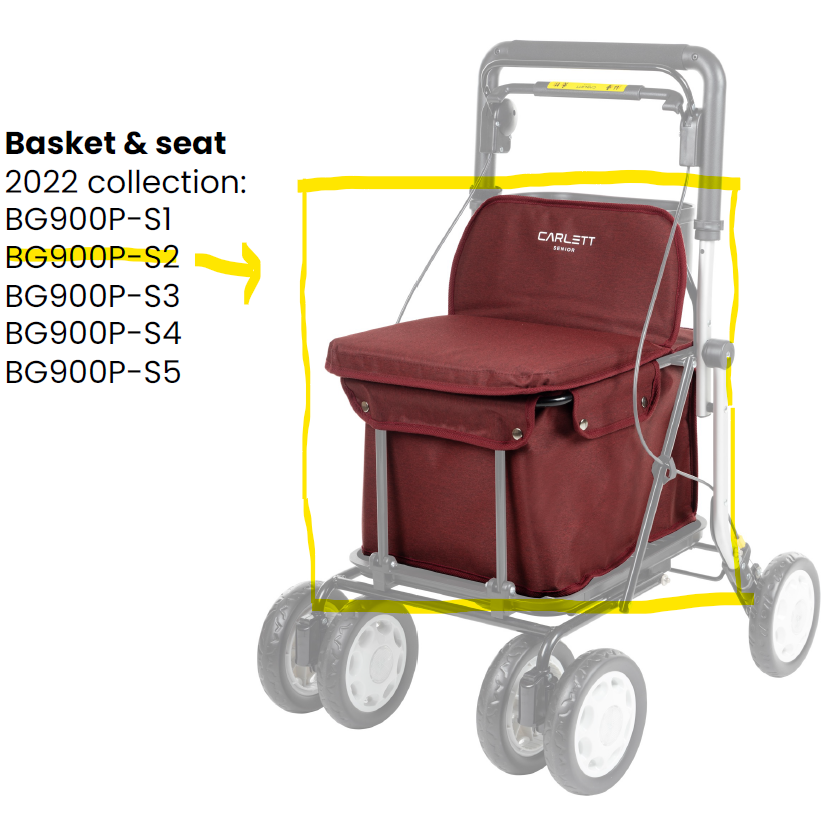Carlett Korb mit Sitz Lett900 eisgrau