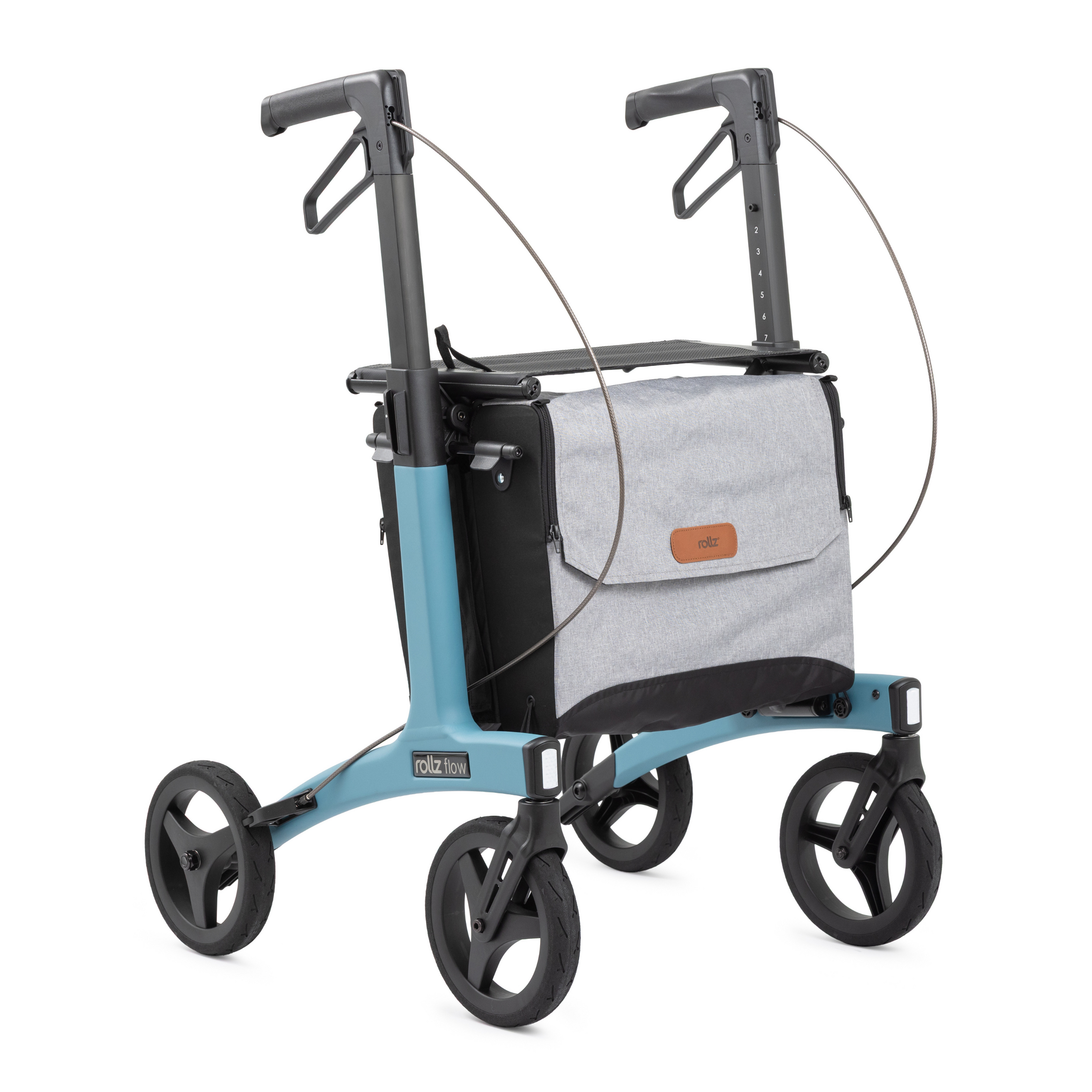 Rollz Flow Rollator mit weichen E-TPE-Reifen – Medium, Blau