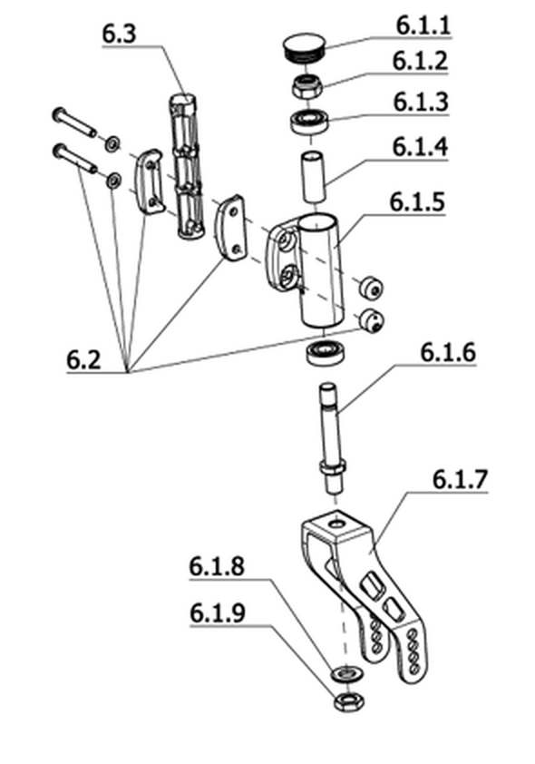 Winkelverstellbare Lenkgabel lang Gabelweite 45,7mm 3Stellungen (Code 174)