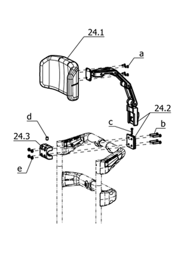 Rücken für externe Rückensysteme – Kopfstütze horizontal, vertikal und höhenverstellbar (Code 608-914)
