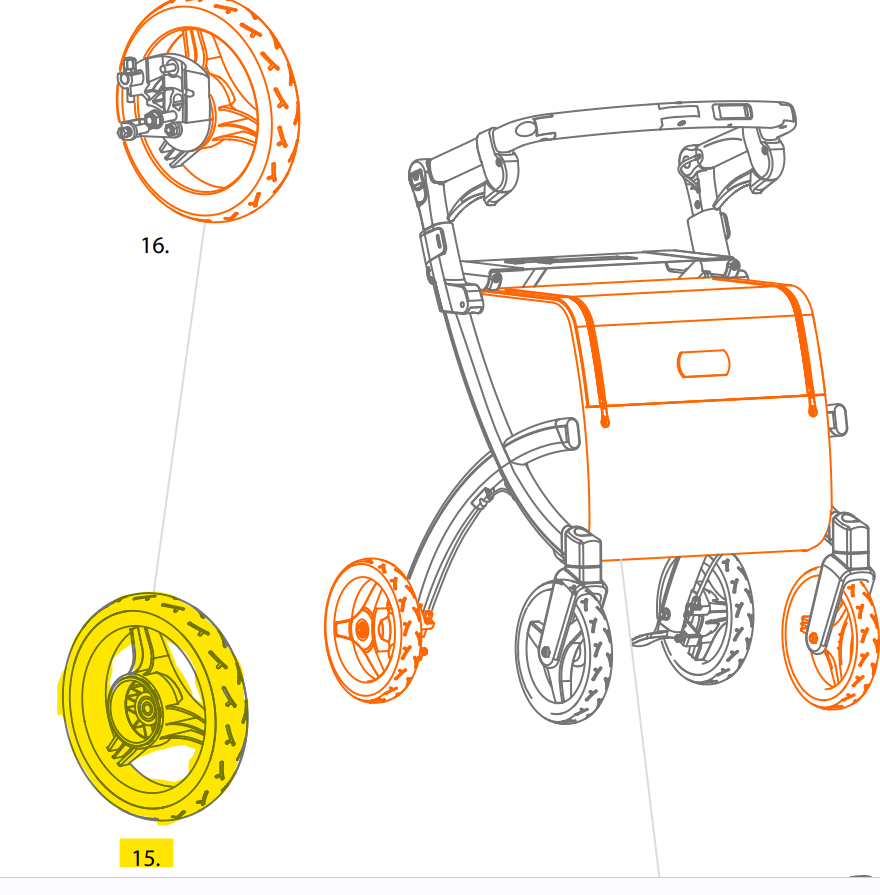 Rollz Hinterrad ohne Trommelbremse für Rollz Flex