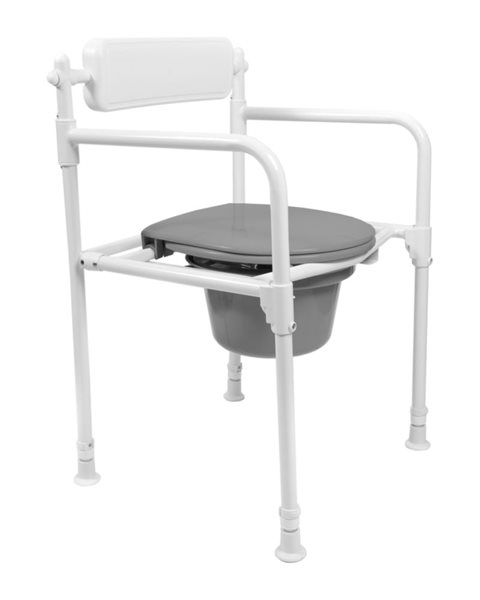 Mobilex Faltbarer Toilettenstuhl, Alu weiss, mit Sitzbrille und Eimer