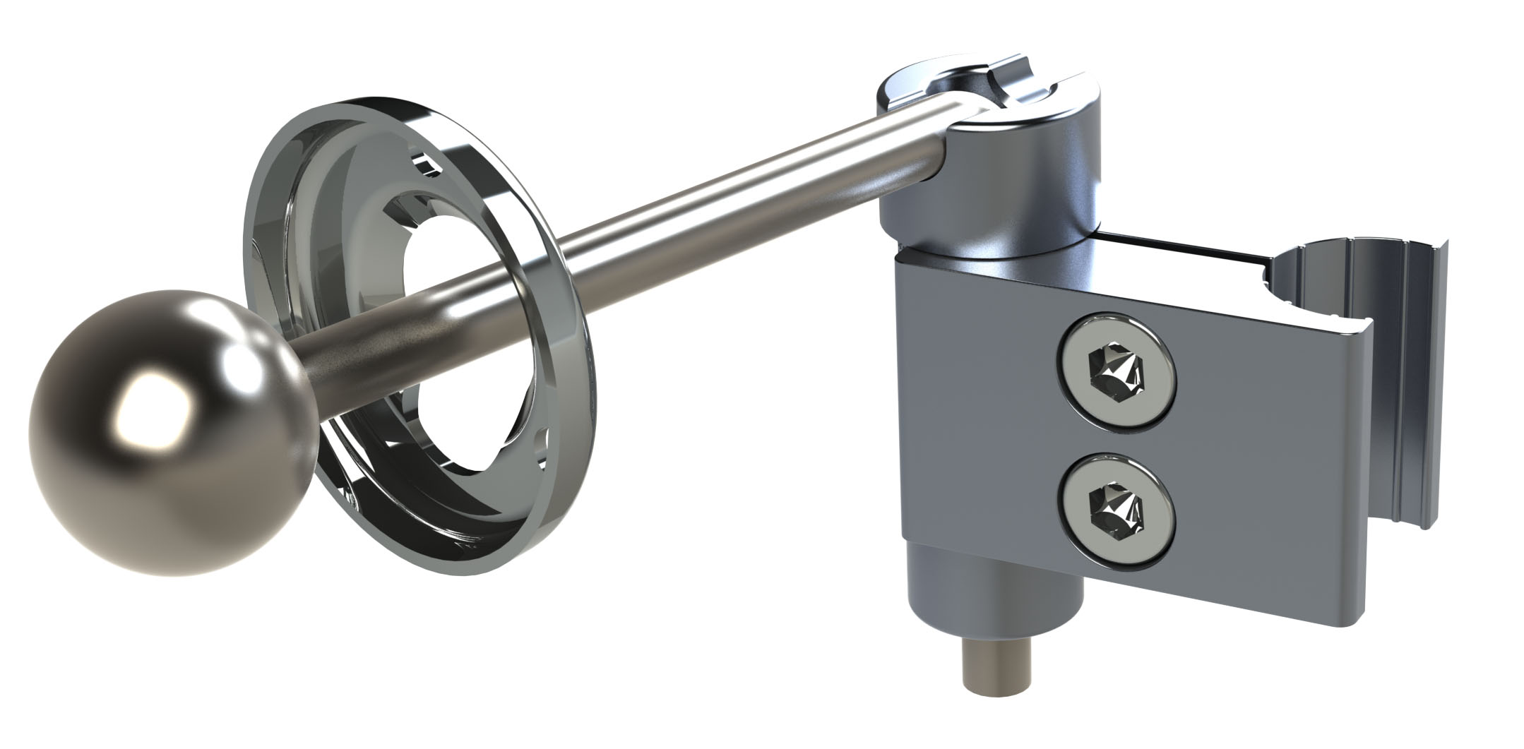 Halter für Seitenpelotte, schwenkbar – 165 mm, Rohr 22 mm