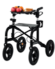 Mobilex Puma Air Rollator, mattschwarz, SH 59 cm, inkl. Rückengurt, Becher- und Stockhalter
