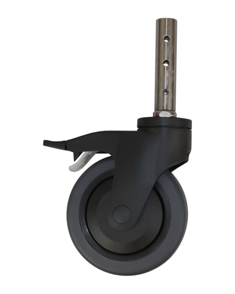 Mobilex 5" Rad verstärkt inkl. Alurohr für Dusch-Toilettenstuhl 302020