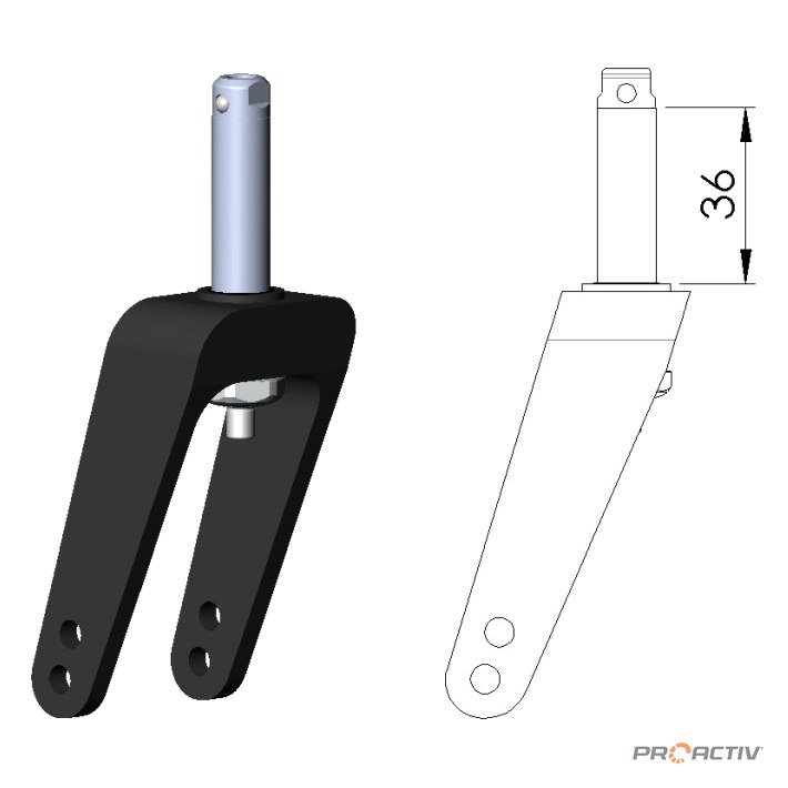 PRO ACTIV Ersatzteil – Lenkradgabel kurz Heavy Duty