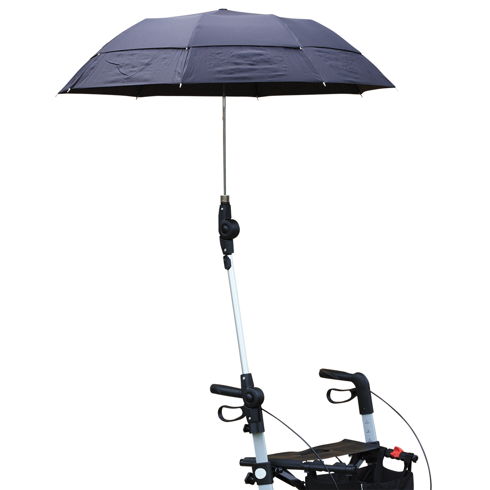 Rehasense Regenschirm mit Halterung, schwarz – Ansicht 1