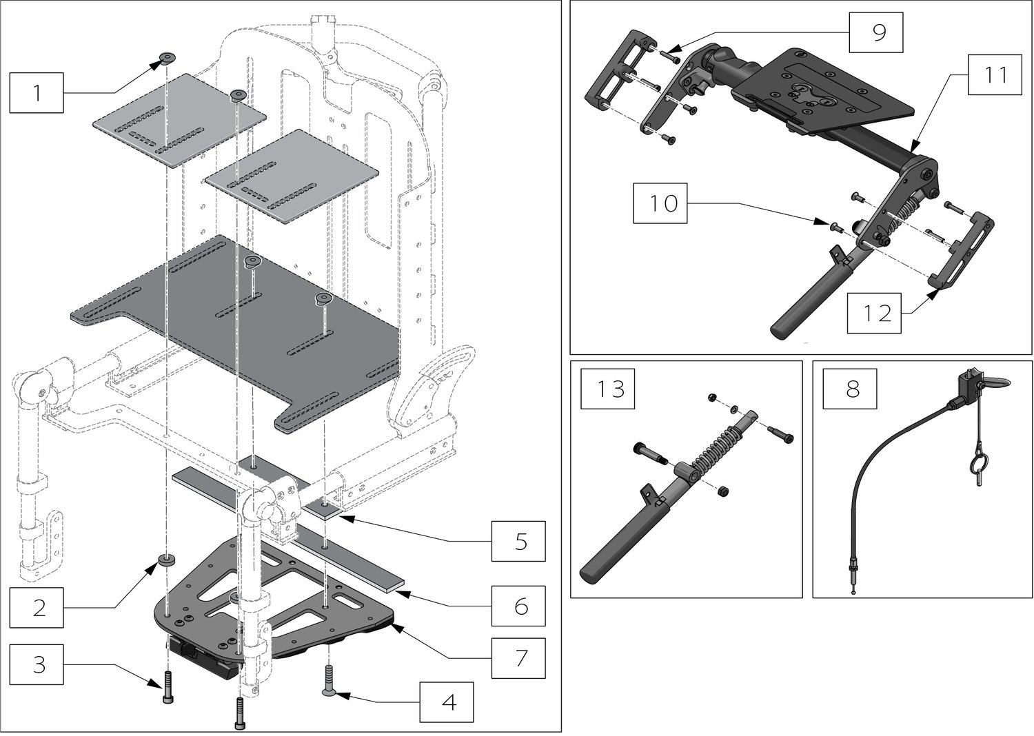 Explosionszeichnung Slide-n-lock Adapter (ab 01.06.2020), Sunrise Voyage