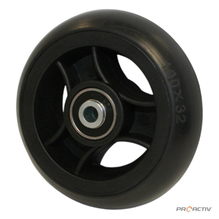 PRO ACTIV Ersatzteil – 4" Lenkrad "Standard" Vollgummi schwarz