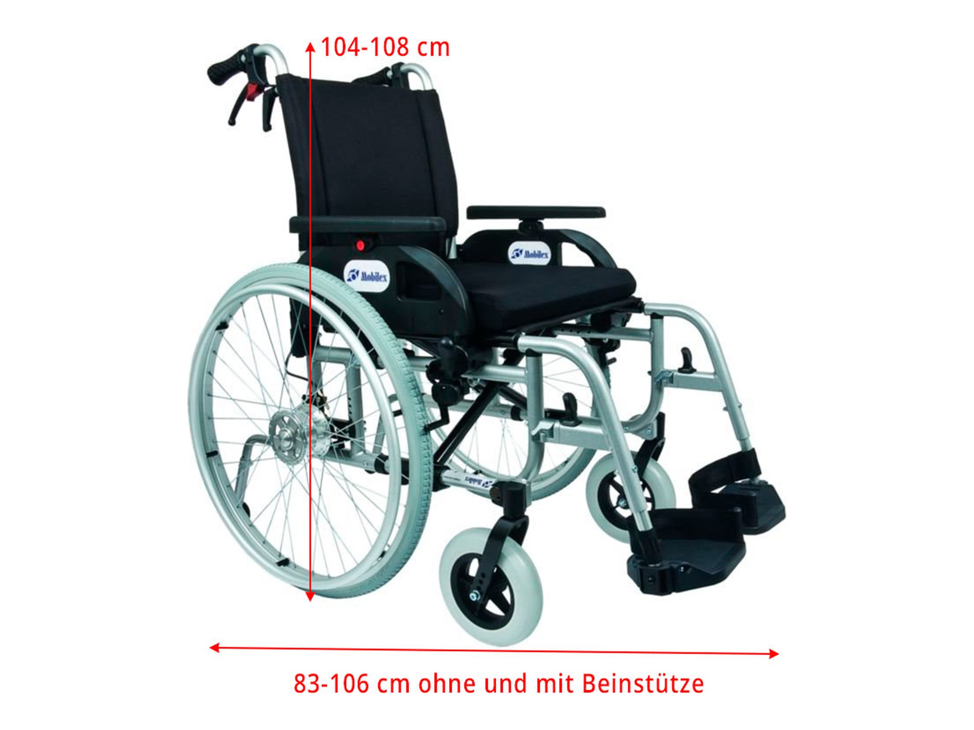 Mobilex Dolphin Leichtgewichtsrollstuhl, mit Trommelbremsen, SB 48 cm