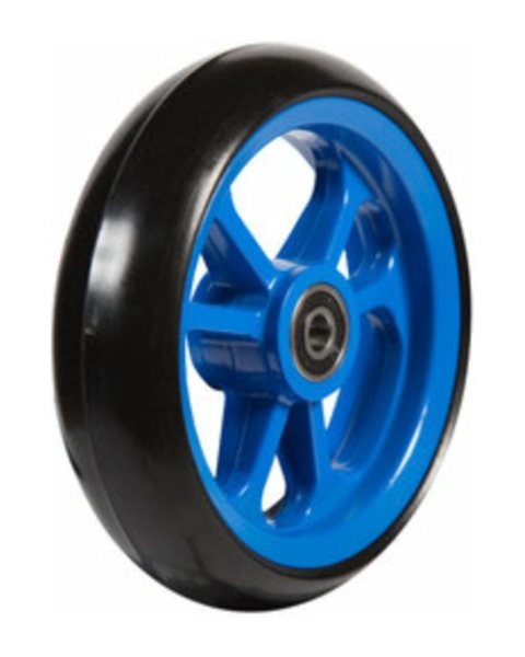 Mobilex 4" Fiberrad, blau, 100 x 34 mm, schwarze Laufbahn, Naben ø8 x 25 mm