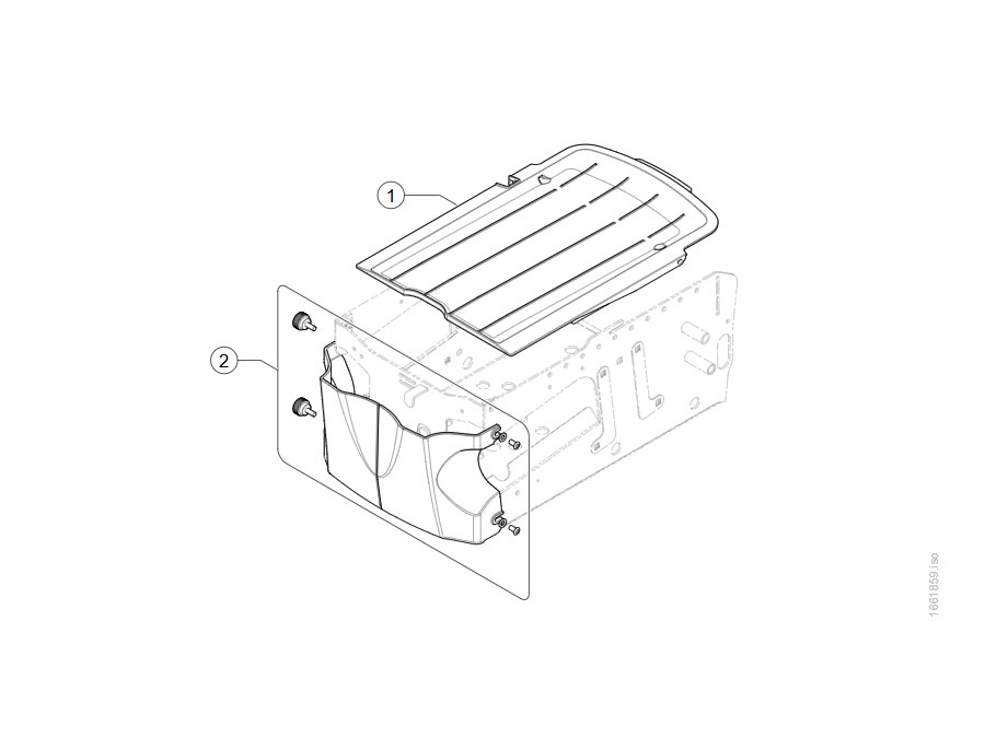 Explosionszeichnung Verkleidung Power-Modul und Batterien – Invacare AVIVA RX