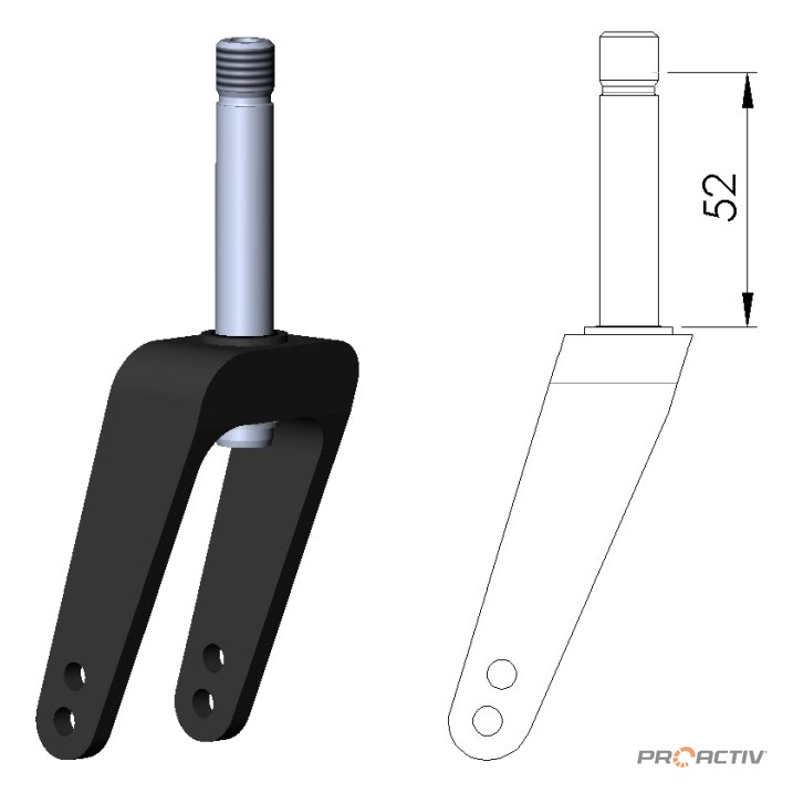 PRO ACTIV Ersatzteil – Lenkradgabel kurz Heavy Duty