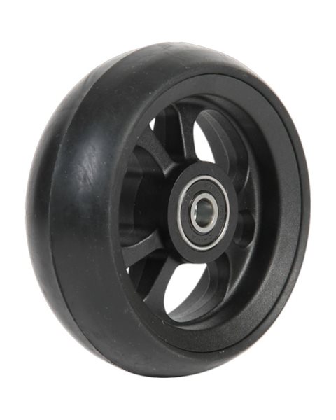 Mobilex 4" Fiberrad schwarz, 100 x 34 mm, schwarze Laufbahn, Nabe ø8 x 25 mm