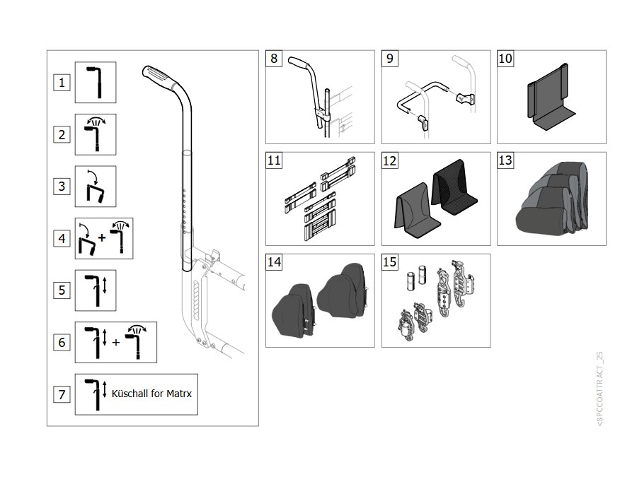Montagematerial Invacare Matrx Elite E2 Rücken