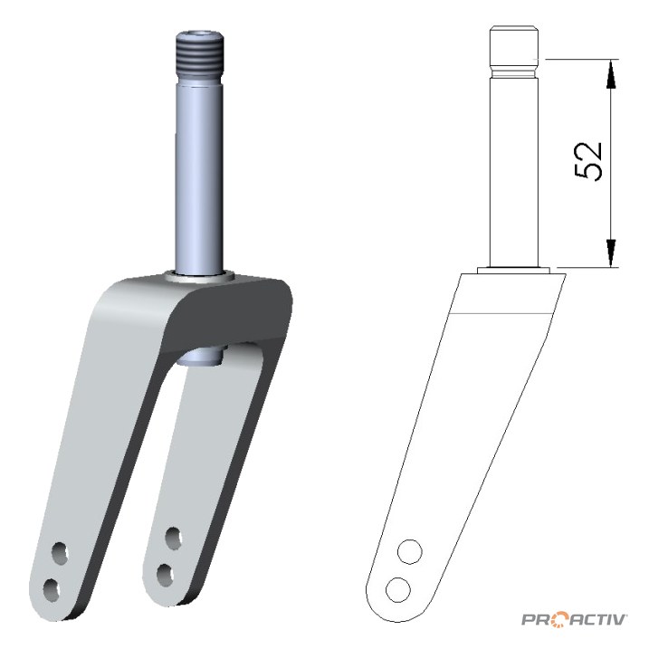 PRO ACTIV Ersatzteil – Lenkradgabel kurz Heavy Duty