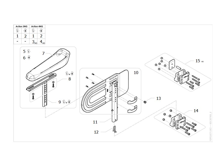 Armlehne Nummer 4 mit konkav geformter, kurzer Positionierungsauflage
