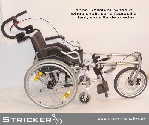 Stricker Lomo 360 Rollstuhl-Vorsatzrad 16" mit Fernbremse – Produktbild