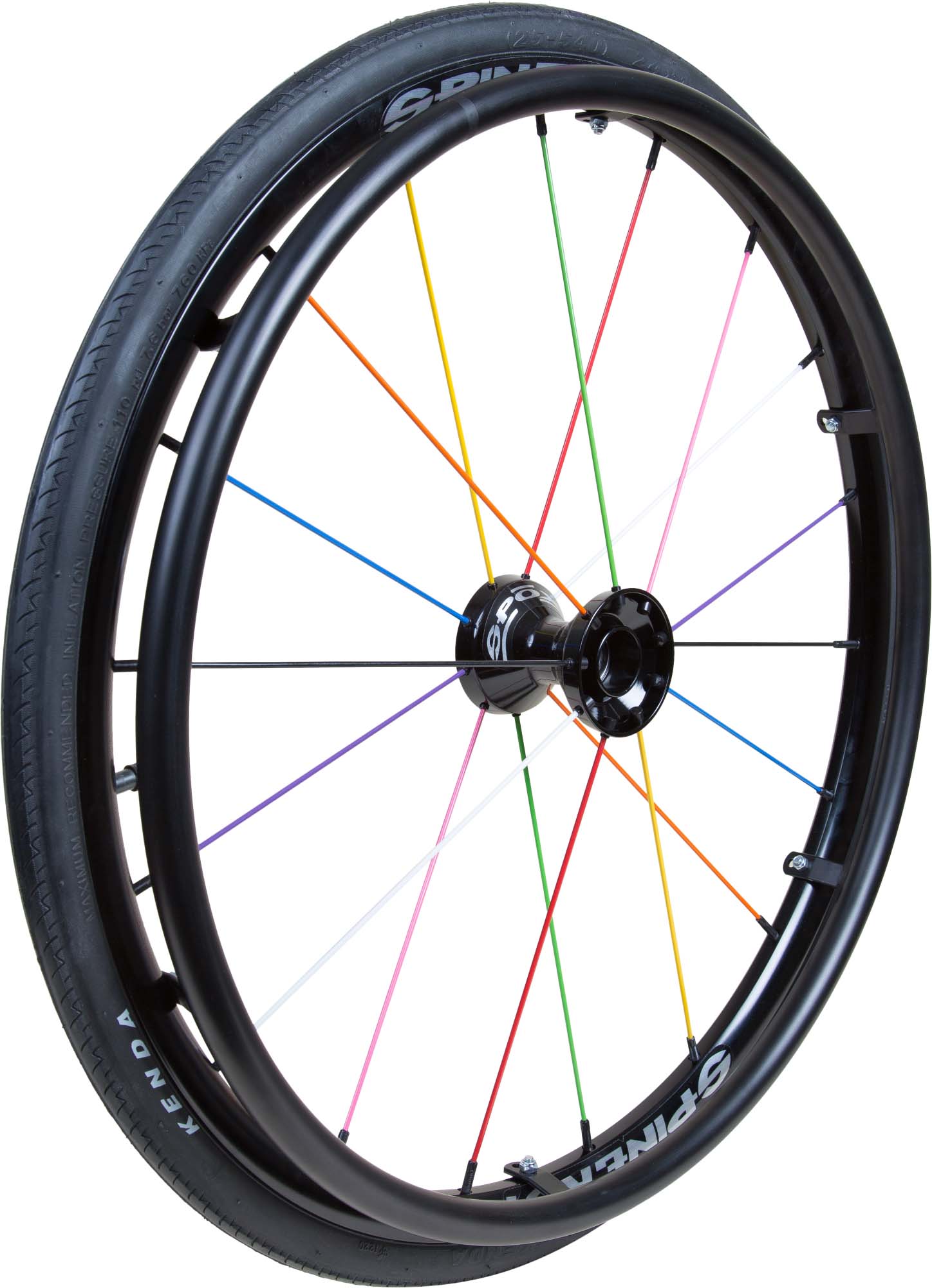Mobilex 24" Spinergy Everyday Rad mit 18 Speichen in allen 9 Spinergy Farben inkl. Decke und Greifring
