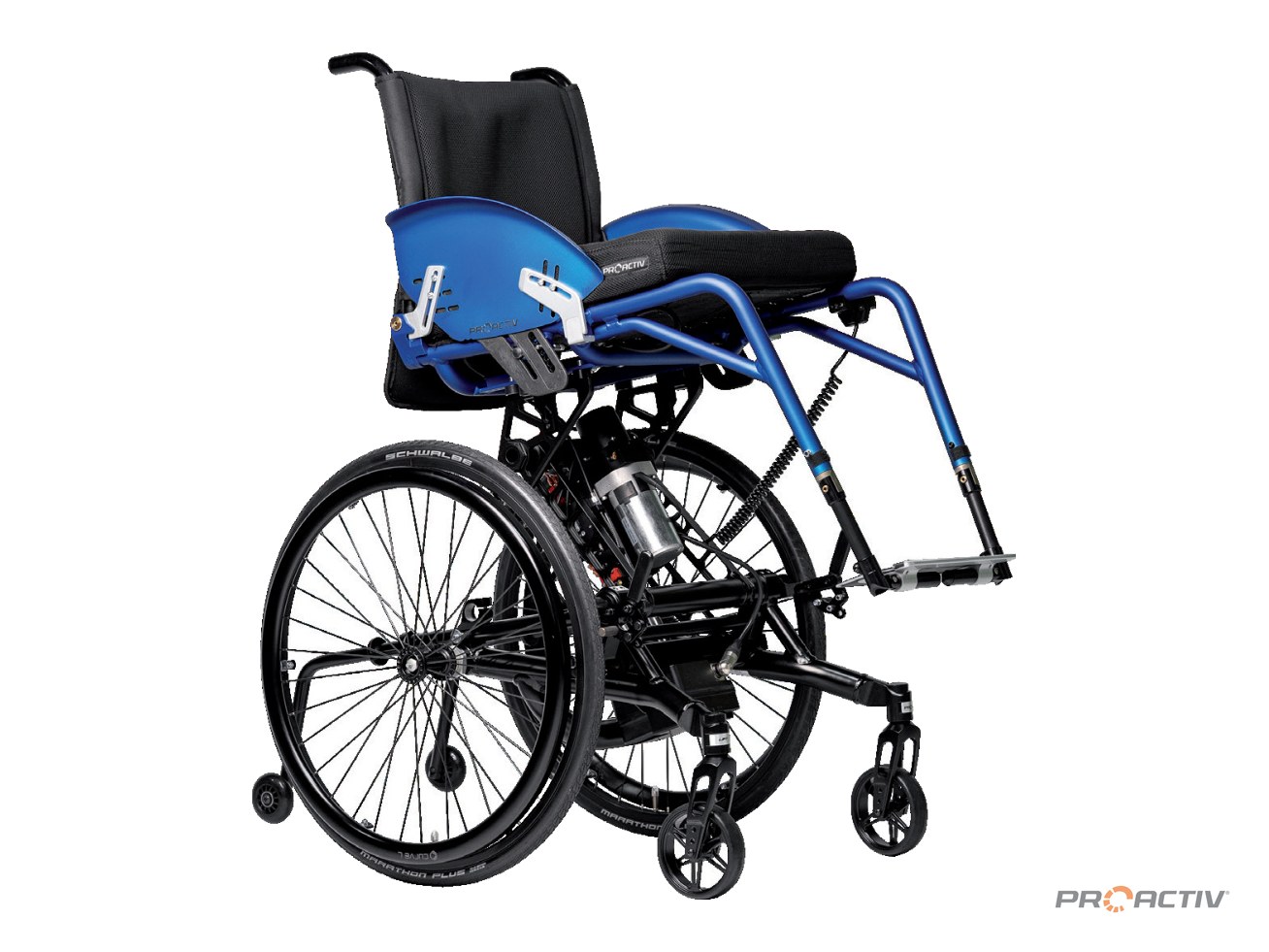 PRO ACTIV LIFT activ elektrisch Rollstuhl mit Sitzhöhenverstellung, Dreiviertelansicht