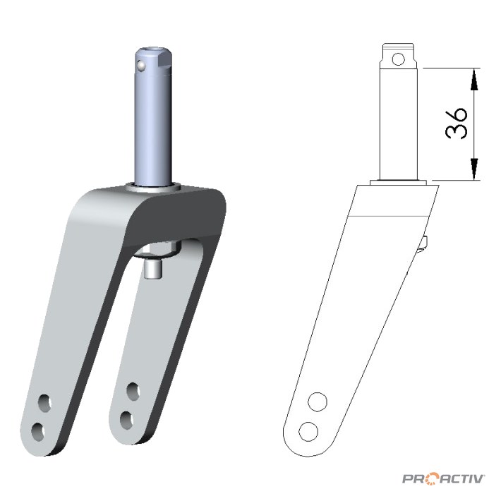 PRO ACTIV Ersatzteil – Lenkradgabel kurz Heavy Duty