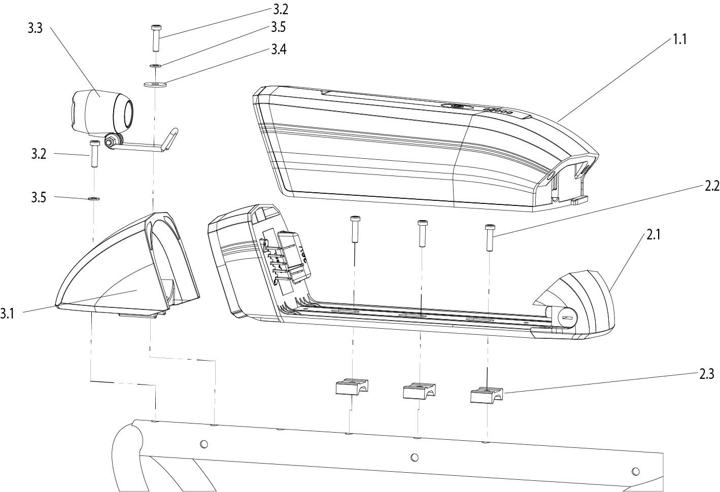 Explosionszeichnung Batterie und Ladegerät, Attitude Hybrid ab KW44/2025, Sunrise Attitude (Manual, Hybrid, Power, Junior)