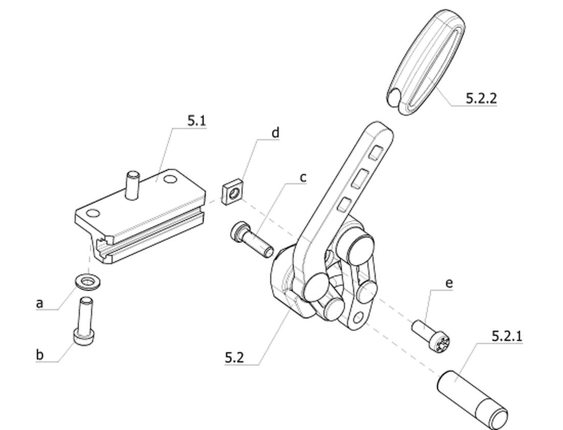 Druckbremse mit langem Bremshebel (Code 652)