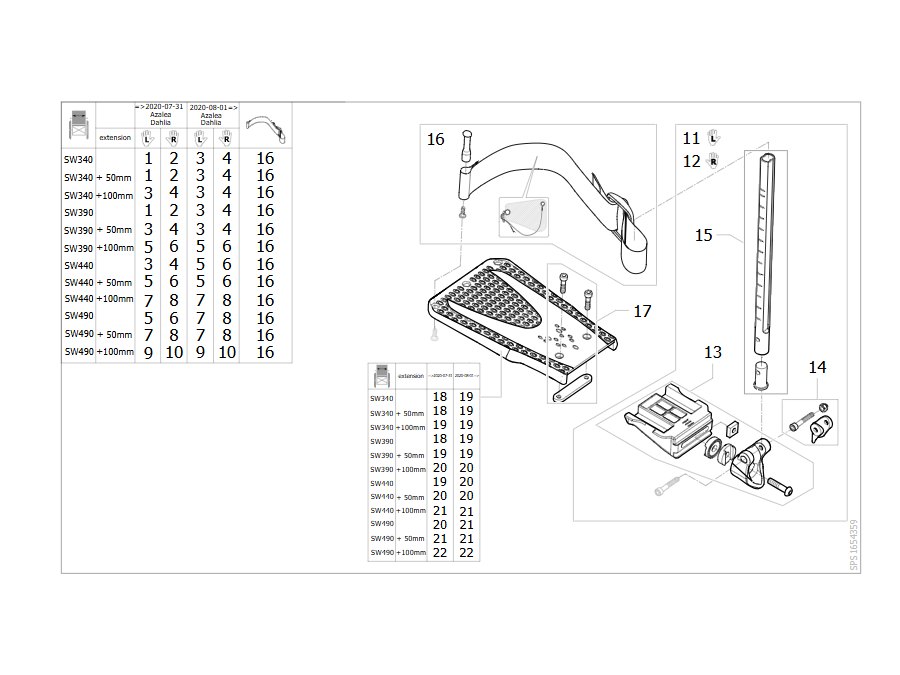 Fußauflage winkel- und tiefeneinstellbar für höhenverstellbare Beinstütze 2019.04.15=>