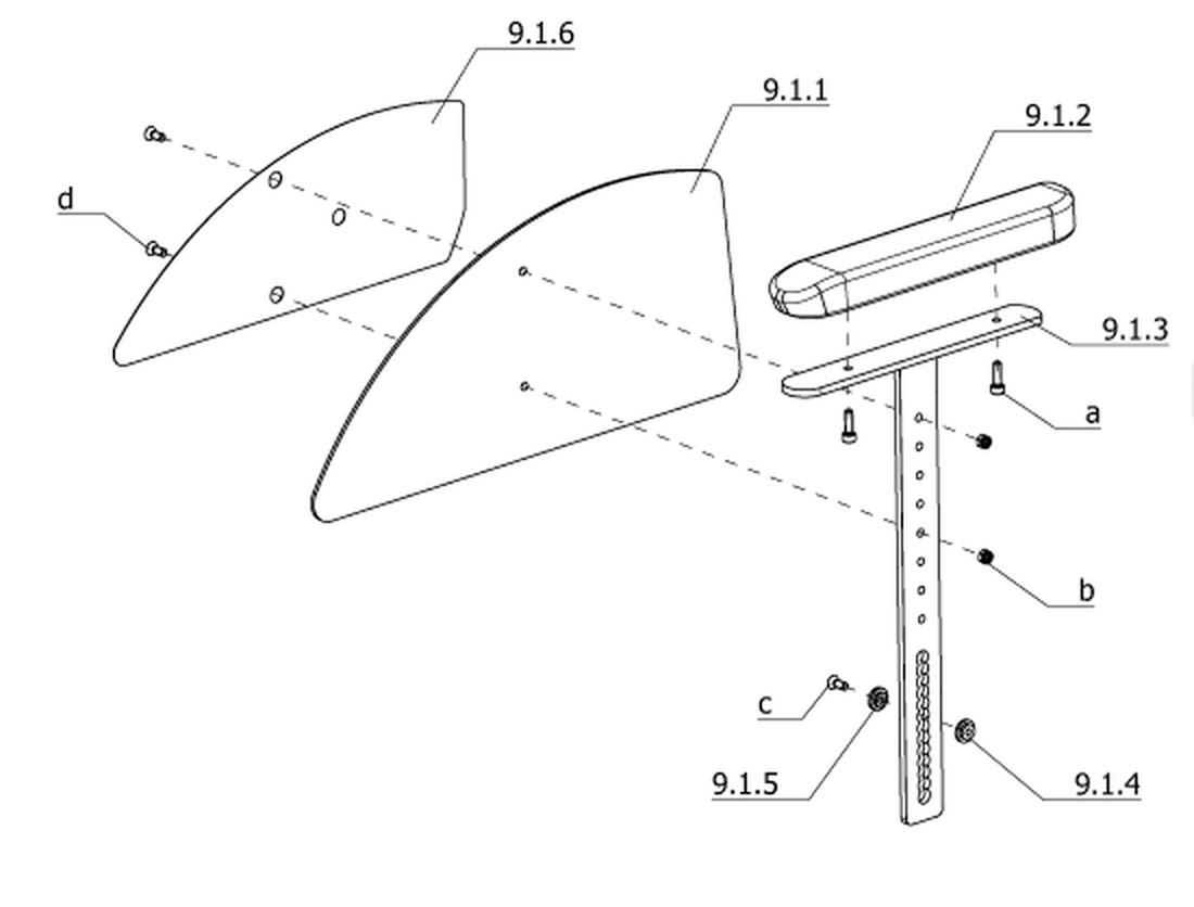 Kleiderschutz mit höhenverst. Armlehne und Carboneinlage (Code 748)