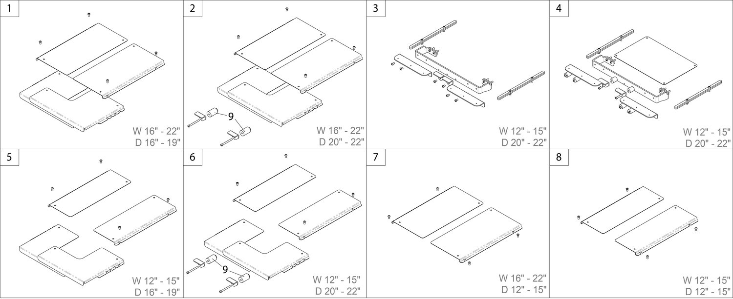 Explosionszeichnung Verstellbare Sitzschale, 2-Wege-Kit, standard, Sunrise Magic 360