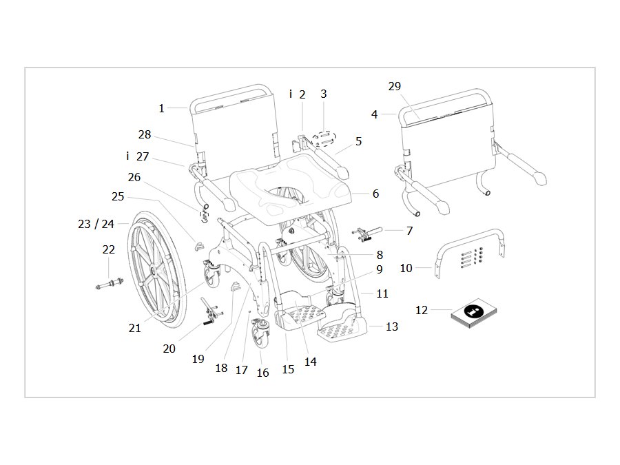 Explosionszeichnung Ersatzteile Ocean 24 zoll Ergo(XL)=> 01/2021 – Aquatec Ocean 24 zoll Ergo