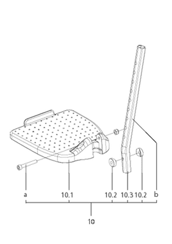 Unterschenkellänge kurz – Fußplatten Kunststoff geteilt (Code 128-805)
