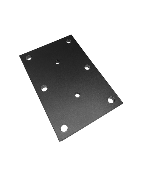Mobilex Montageplatte schwarz 150 x 100 x 8 mm, 2 x M8 Gewinde, 6 Montagelöcher ø9