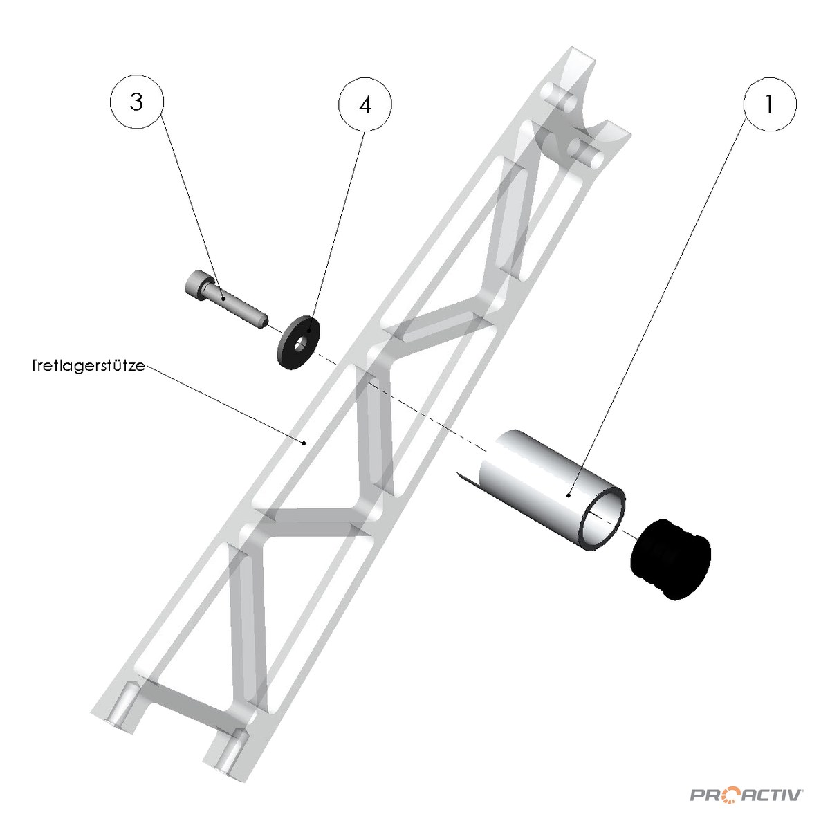 PRO ACTIV Ersatzteil – Halterung für Beleuchtungsset, Ø 22mm