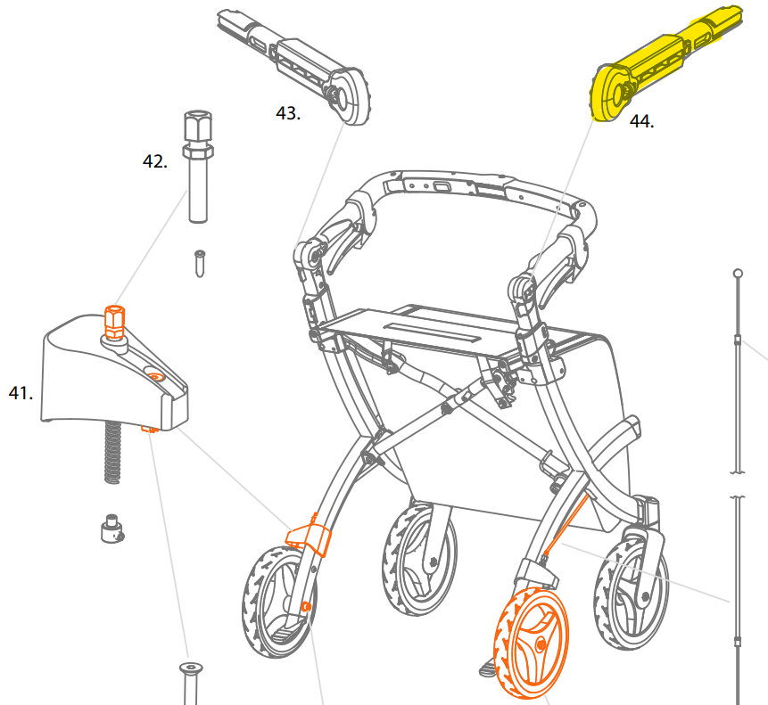 Rollz RF Handgriff innen plastic part rechts für Rollz Flex