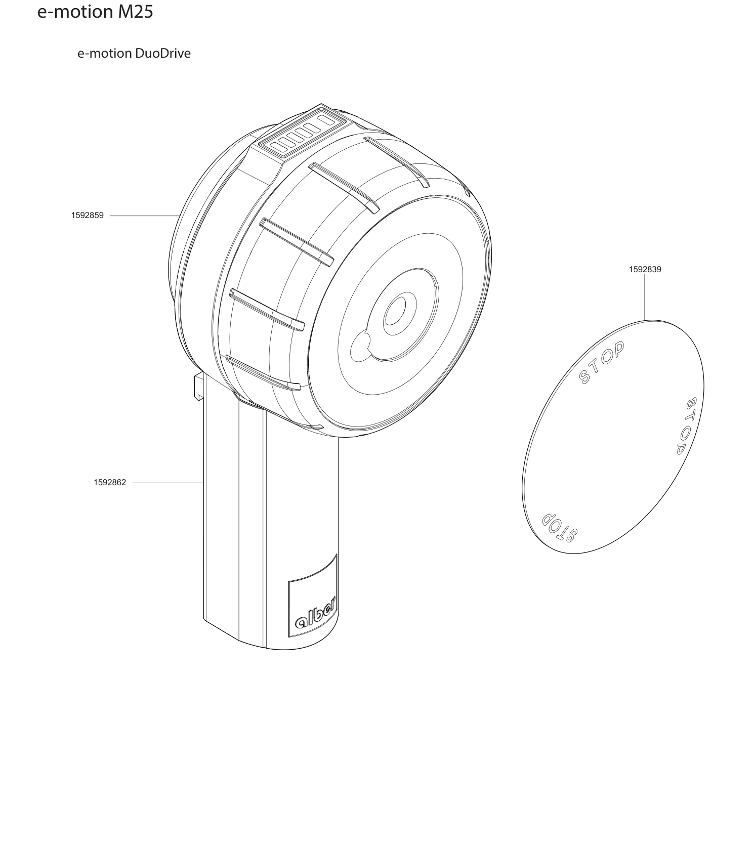 Explosionszeichnung e-motion M25 – e-motion DuoDrive