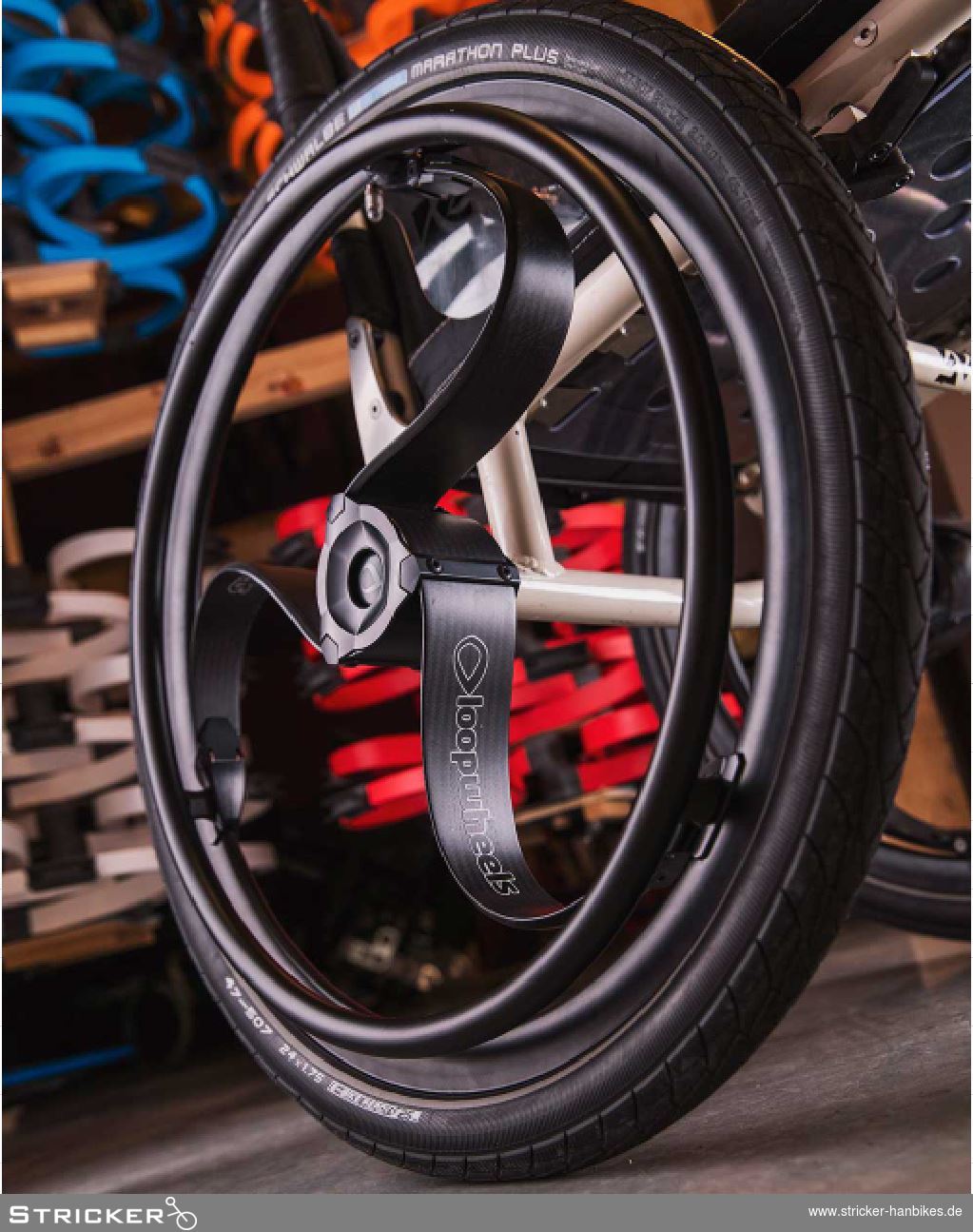 Rollstuhlräder Loopwheel mit Federung – Stricker Handbikes, Bestellnummer 132557-0